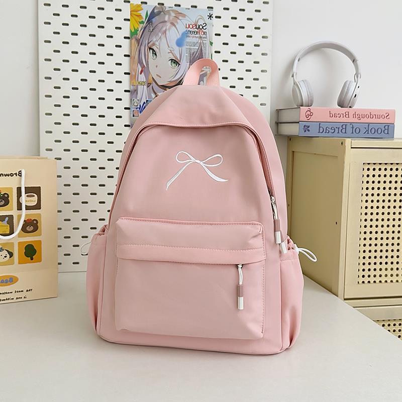 Schoolbag Bow School Bag Girls Japanese ins Style Simple College Student Backpack Lightweight Fashion High School Backpack Women