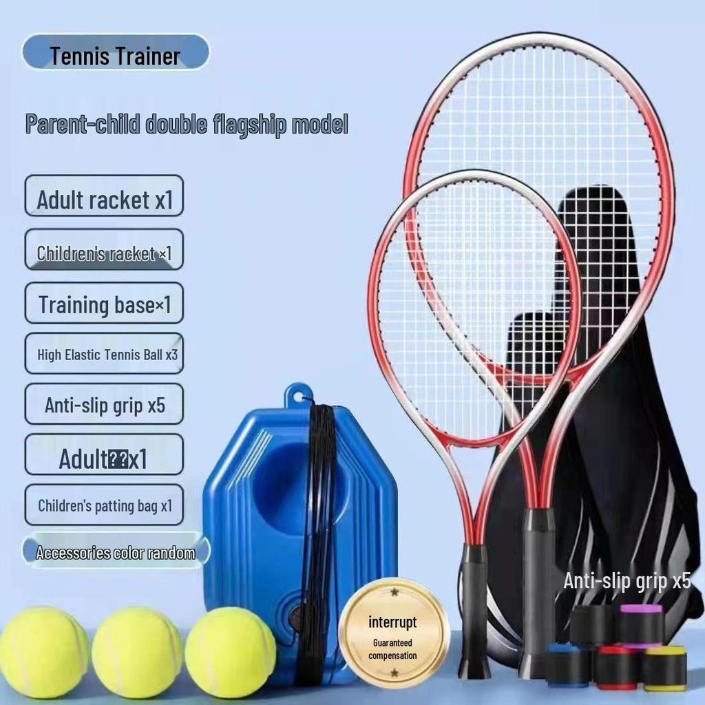 Tennis Trainer Racket Set: Adult & Kids Rebound Net Racket for Home Use