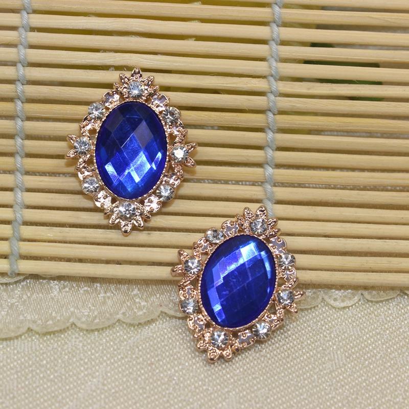 10pcs Rhinestone Diamante Flat Back Buttons Embellishment Wedding Jewellery