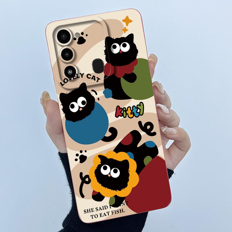 For Tecno Spark 8C Phone Case KG5k KG5j Cute Panda Girls Cats Liquid Silicone Back Cover For Tecno Spark Go 2022 Spark8C Funda