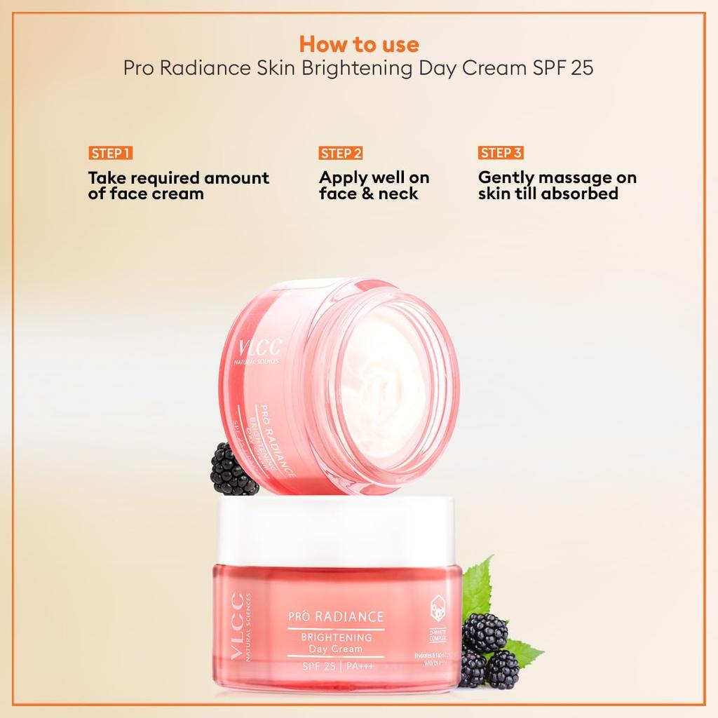 VLCC Pro Radiance Skin Brightening Day Cream SPF 25 PA +++ 50g for Dark Spot Lightening