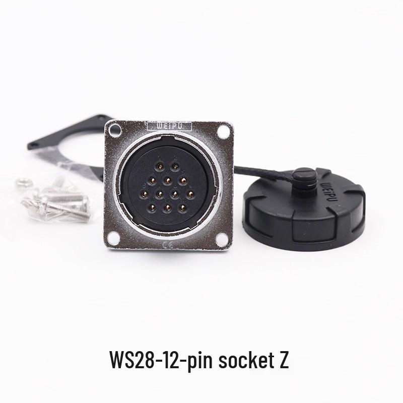 Weipu WS28 23-Pin Aviation Plug Connector, Male-Female Threaded, 479-Hole, 10P12, 16-Pin, 20/26-Pin