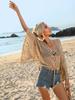 Women's Beach Blouse Tassel Sexy Flared Sleeve Sunwear Long Sleeve Top