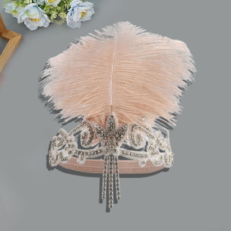 Rhinestones Embellished Headpiece User Friendly Feather Headdress 1920s Hair Band For Themed Parties Everyday