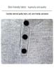 Gray Retro Henley Neck Men's Winter Sweater - Warm, High-End Knit for Cold Protection