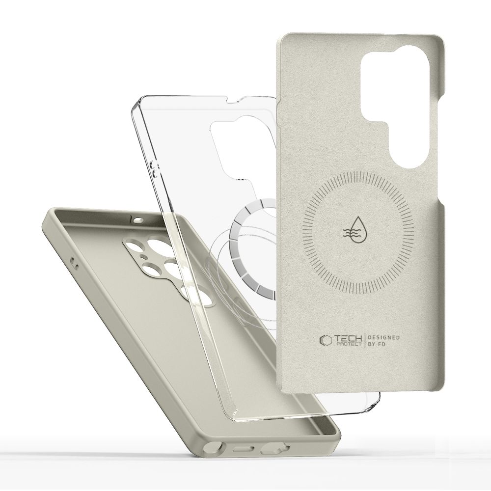 Tech-Protect Liquid Silicone Magsafe Galaxy S25 Ultra Cosmic Latte