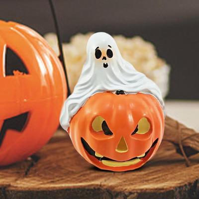 Figura de Fantasma de Halloween Fantasma con Calabaza Adorno de Escritorio Escultura Espeluznante de Resina Adornos de Exhibición de Escritorio Para Dormitorio Entrada