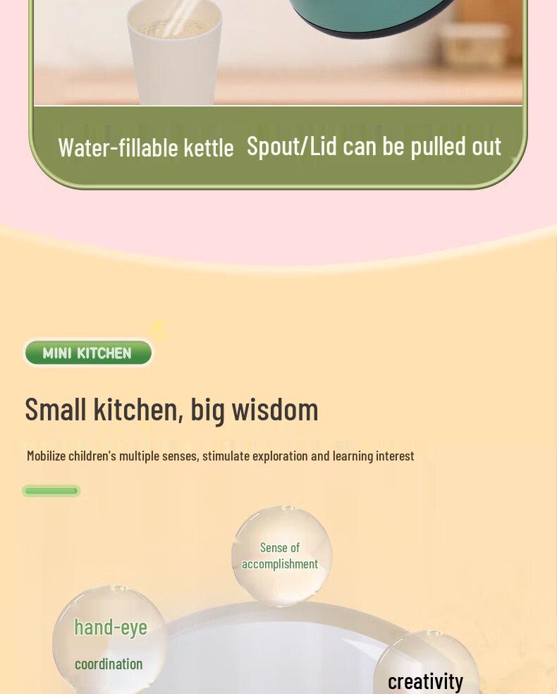 Kids' Kitchen Playset: Interactive Stove with Simulated Cooking and Spray Features - Perfect Pretend Play Gift