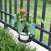 Hanging Balcony Flower Pot Rack Wrought Iron Window Sill Planter Holder Black