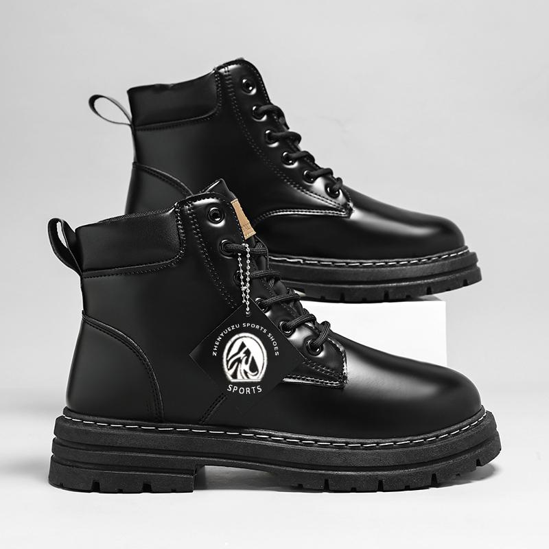 

Men s Classical Design Style Fashion Shoes Large-sized British-style Men s Boots and Casual Workwear Shoes Wear-resistant Cosy 48 чёрный