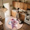 Eichhörnchen und Schwein Runder Teppich, Teppich für Wohnzimmer Schlafzimmer Sofa Spielzimmer Dekoration, Rutschfeste Bodenmatte