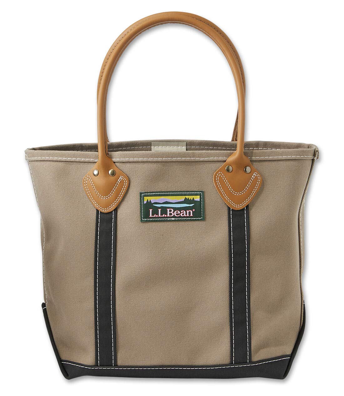 

Leather Handle Katadin Boat and Tote Free Size Dark Brown 1000230365 [Lelbeen] Cement/Black