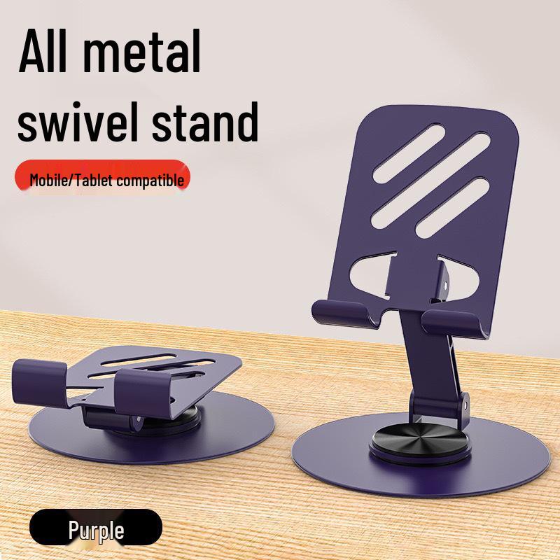 

124g Heavy-Duty All-Metal Rotating Phone Stand: Foldable Holder for Live Streaming & Watching Dramas
