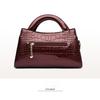 Crocodile pattern glossy handbag women's shoulder messenger bag