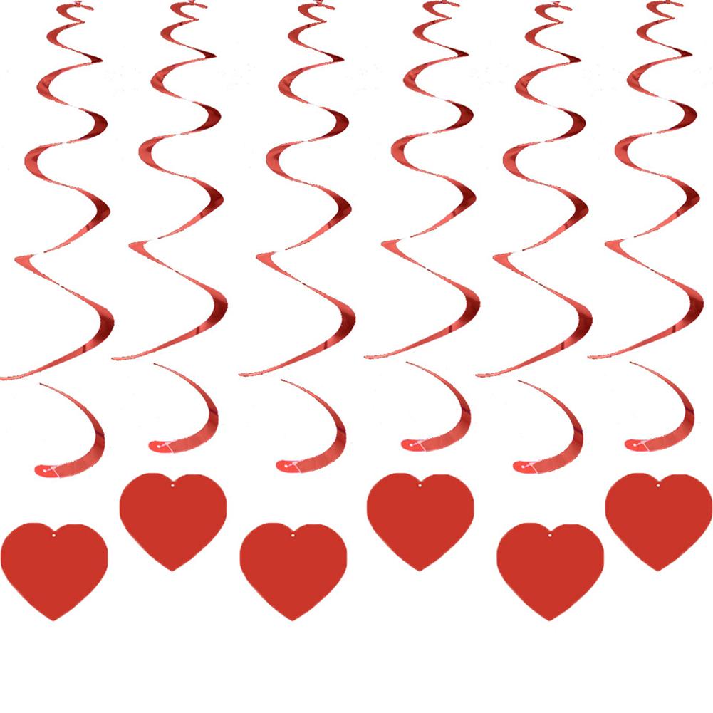 1pack Heart Shape Pendant Pvc Spiral Party Pendant Garland For Wedding Valentine's Day Party Decoration"
