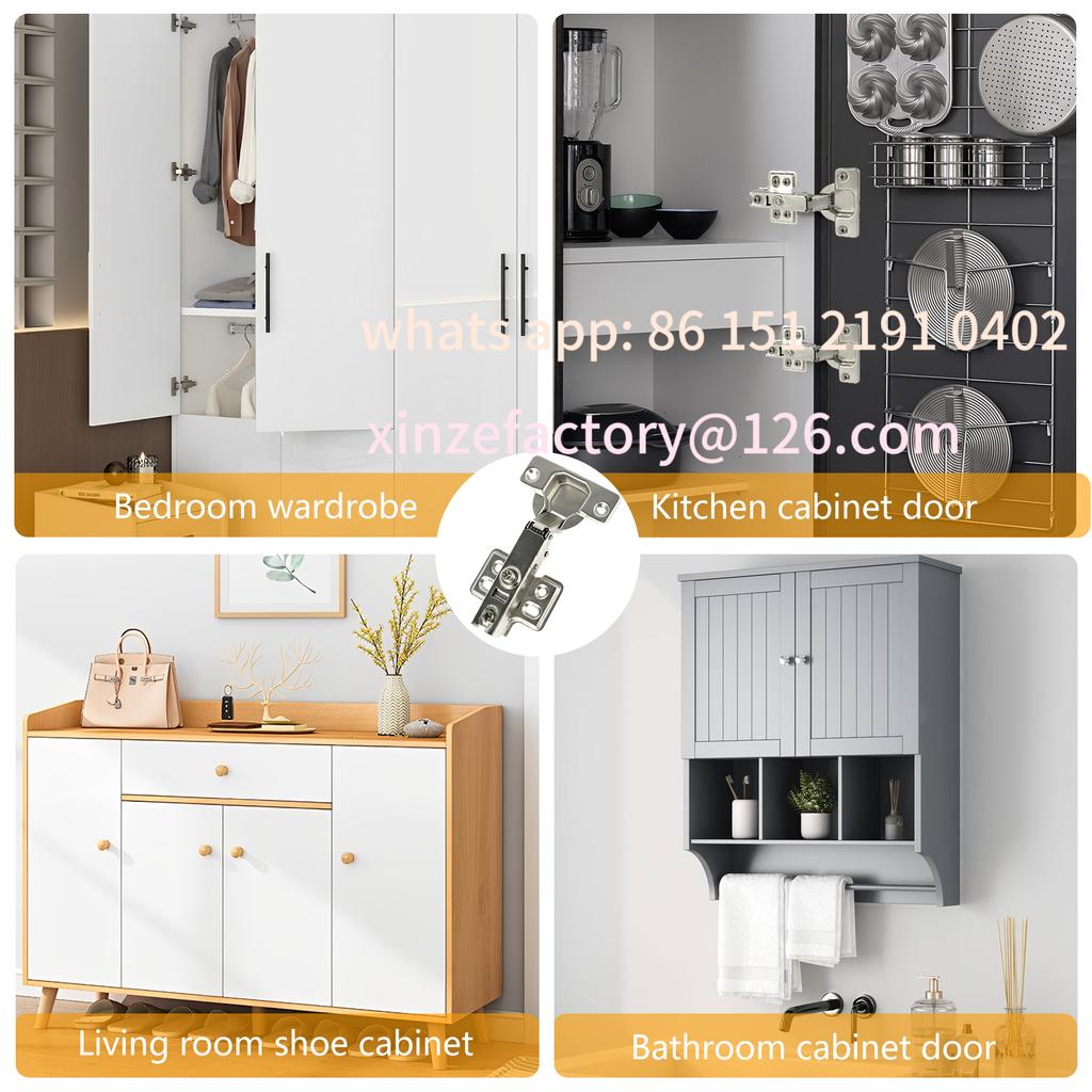 Customizable  Hinges Cold Rolled Steel Hydraulic Cabinet Door Hinge Damper Buffer Soft Quiet Closing for All Cupboard