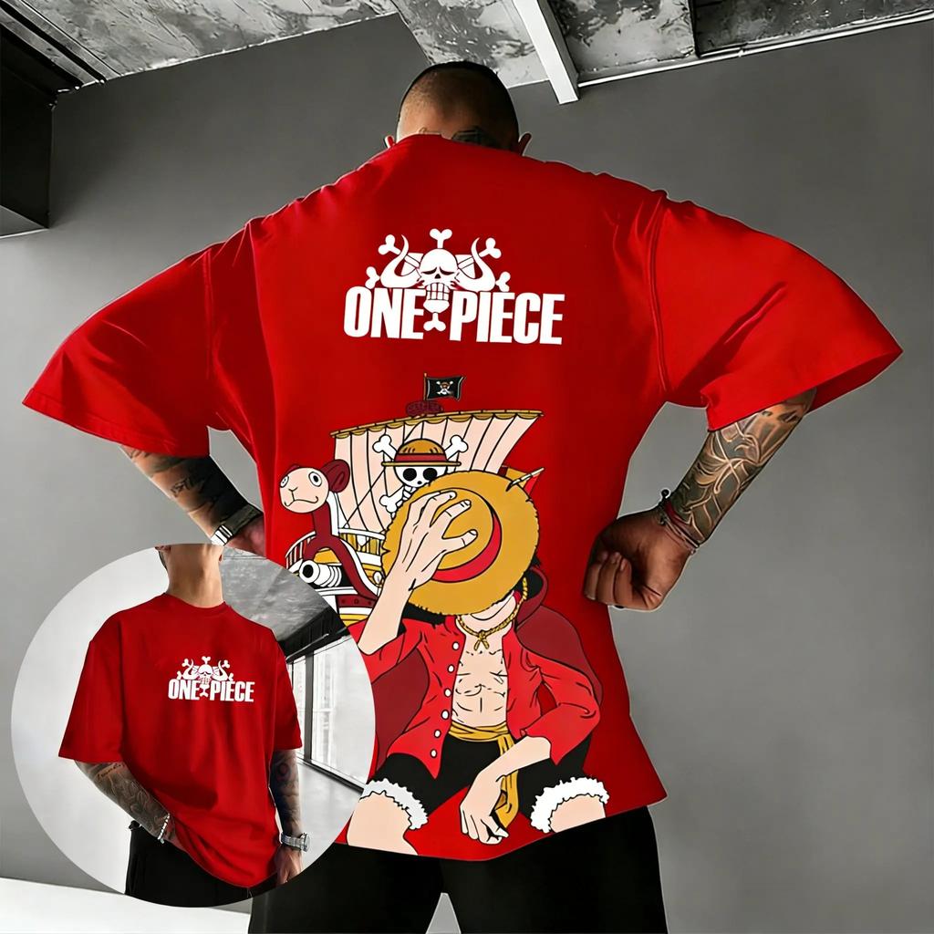 One Piece Luffy Anime Men's T Shirt Cotton Short Sleeve Tee 2026 Summer Streetwear Graphic Print Casual Tops Y2k Clothes Unisex