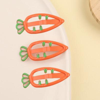 3pcs/set Girls Candy Clip Carrot Headwear Solid Color Carrot Clip Hair Accessories Lovely Headwear Hairpins Advanced Princess Headdress Hair Clip