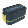 Double Layer Bento Box 316 Stainless Steel Compartment Portable Lunch Box with Cutlery for Work