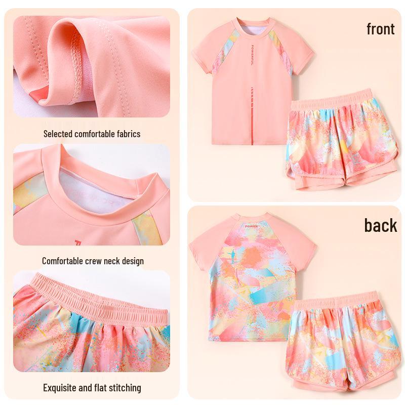 2025 New Style Girls' Swimsuit Set for Junior High Students