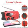 2000mAh Solar Hand Crank Emergency Radio AM FM WB NOAA Weather Alert USB Charger LED Flashlight Power Bank for Outdoor