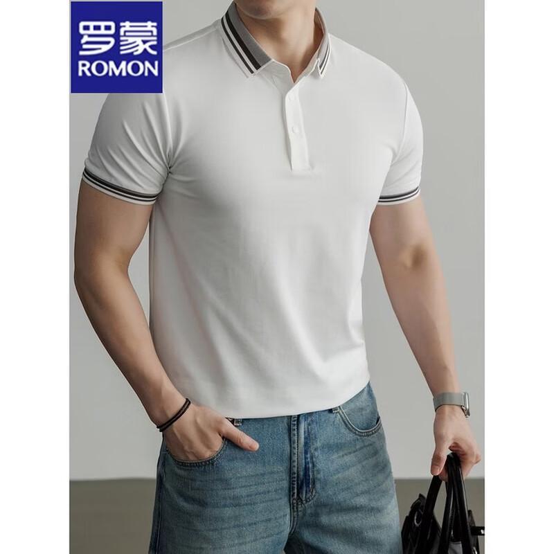 

ROMON Men s Summer Cool Breathable Short Sleeve Polo Shirt M