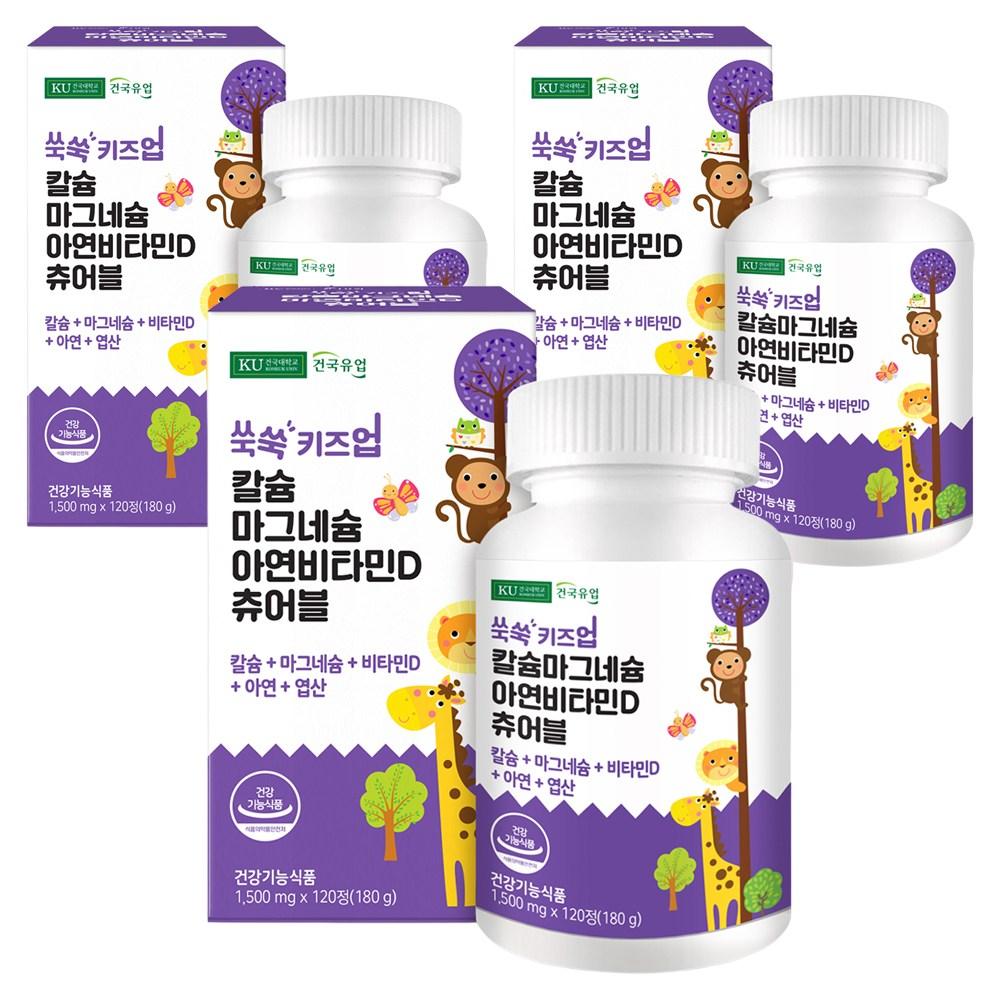 Konkuk Dairies Suksuk Kids Up for Infants Calcium Magnesium Zinc Vitamin D Chewable 180g 120 Tablets 3 pcs