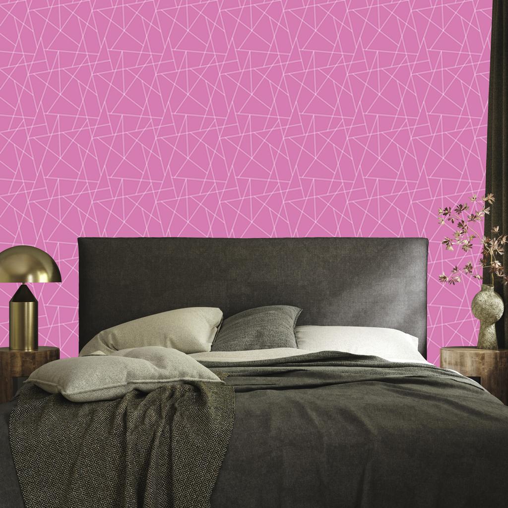 Wallpaper Geometric pattern, powder pink top, powder pink bottom, 50x1000