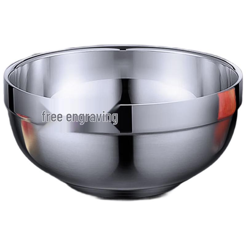 Leyongtu 304 Stainless Steel Double-Layer Anti-Scalding Bowl