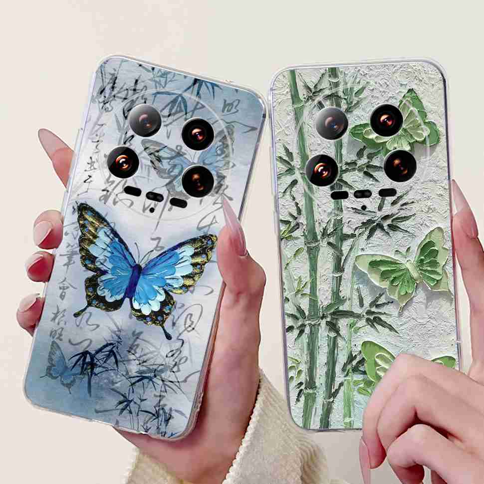 Case For Xiaomi 14 Ultra Butterfly Silicone Soft Phone Cover For Xiaomi Mi 14 Mi14 Ultra Shockproof Back Fundas Xiaomi 14Ultra