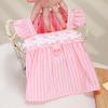 Korean version of pet small dog Teddy Pomeranian dog clothes princess traction spring and summer thin vertical strip doll skirt