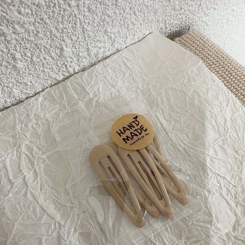 Waterdrop Shape Hair Clip Solid Color Bangs Clip Milk Coffee BB Hairpins Handmade Kids Girls Side Clip Hair Accessories