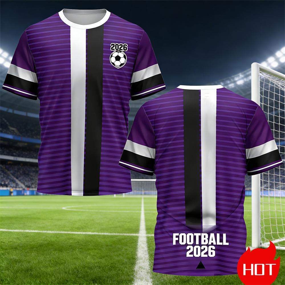Summer Men's T-Shirt Stripe training original football jersey round neck t shirt for man Quick drying sport T-shirt y2k clothing