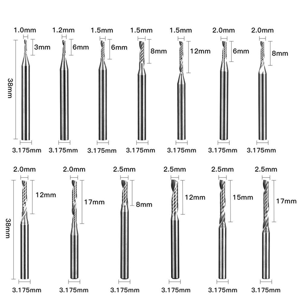 1Pcs Carbide End Milling Bits Single Flute Mill Tool New Router Bit CNC Machine