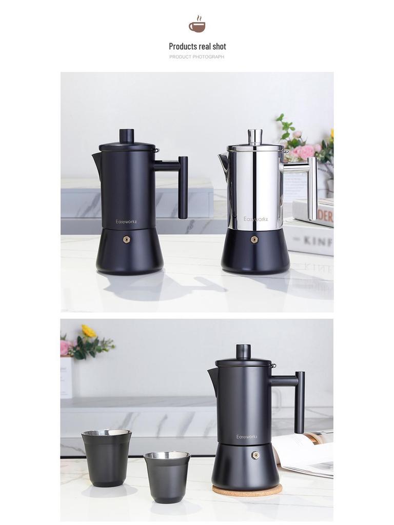 Moka in Acciaio Inossidabile Easyworkz per Piani Cottura a Induzione