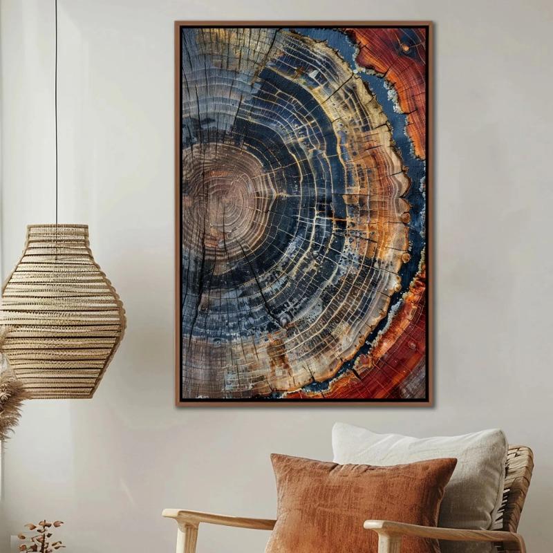 1pc Nordic Tree Ring Abstract Art, Modern Abstract, Scandinavian Abstract Wall Art, Wood Rings Wall Art, Nordic Fine Arts