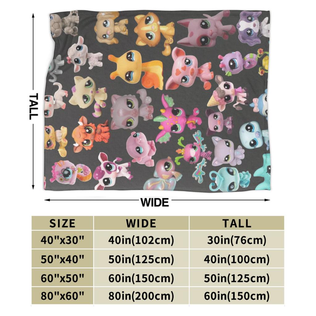 Warm Soft BlanketGirls Boys Travel Littlest Pet Shop Throw Blanket  Flannel Bedspread For Couch Chair Sofa Bed Novelty