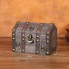 Pirate Treasure Chest With Lock Wooden Lockable Trinket Box Vintage Design Money Coin Decor Storage Box Jewelry Box