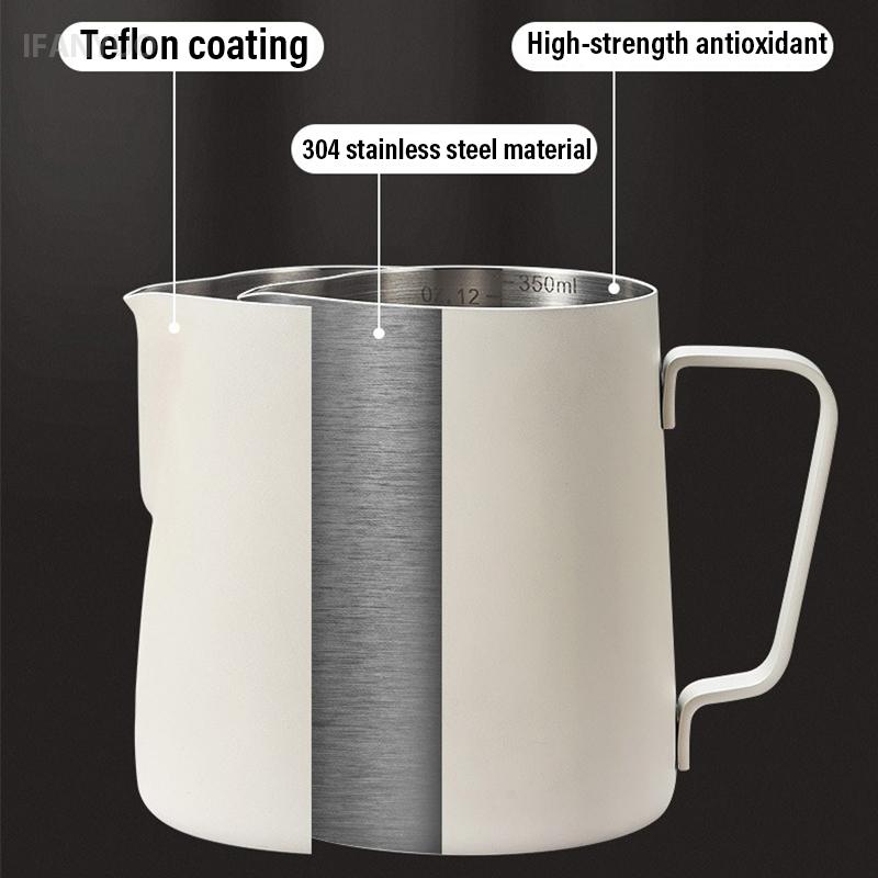 350/600ML Coffee Milk Jugs Stainless Steel Espresso Steaming Pitcher for Latte Art Milk Jug Frother Cup Bar Coffee Accessorie