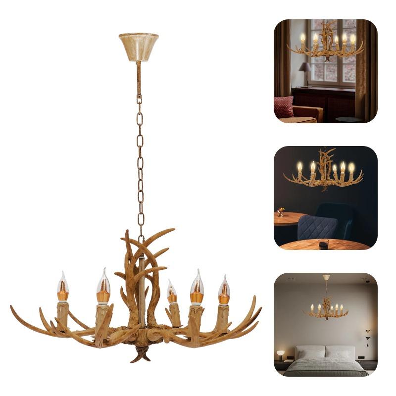 Vintage Pendant Light and Pore Deer Antler Restaurant Dining Room Pendant Light