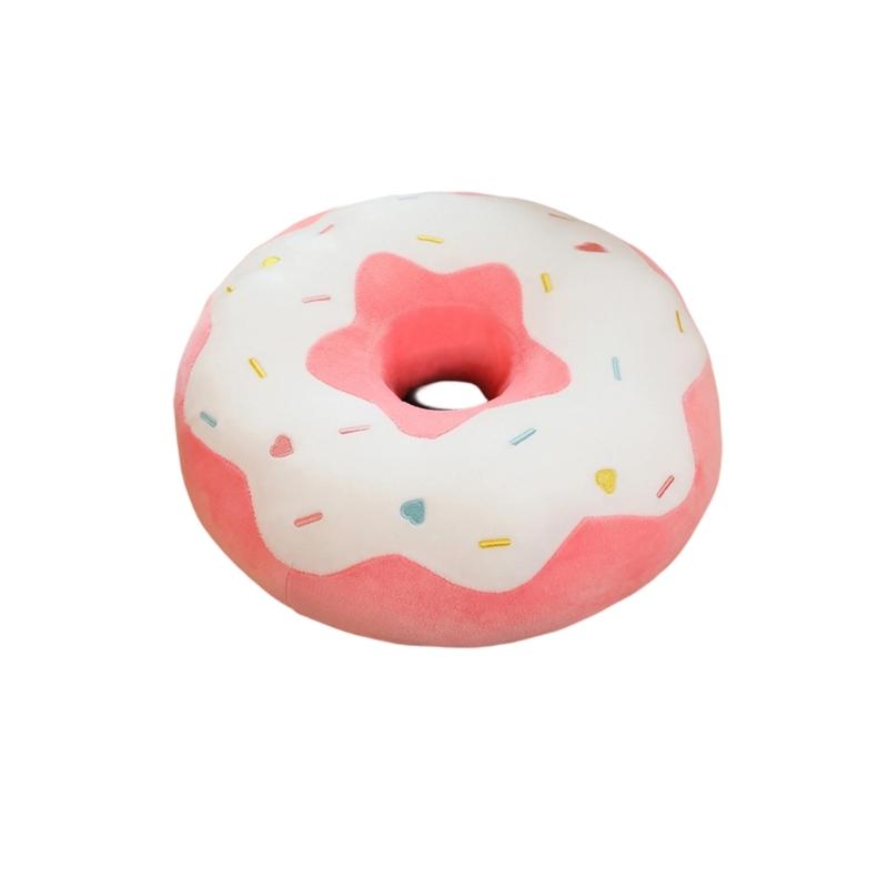 Round Doughnuts Pillow Plushes Seat Pad With Breathable Materials For Indoor Use