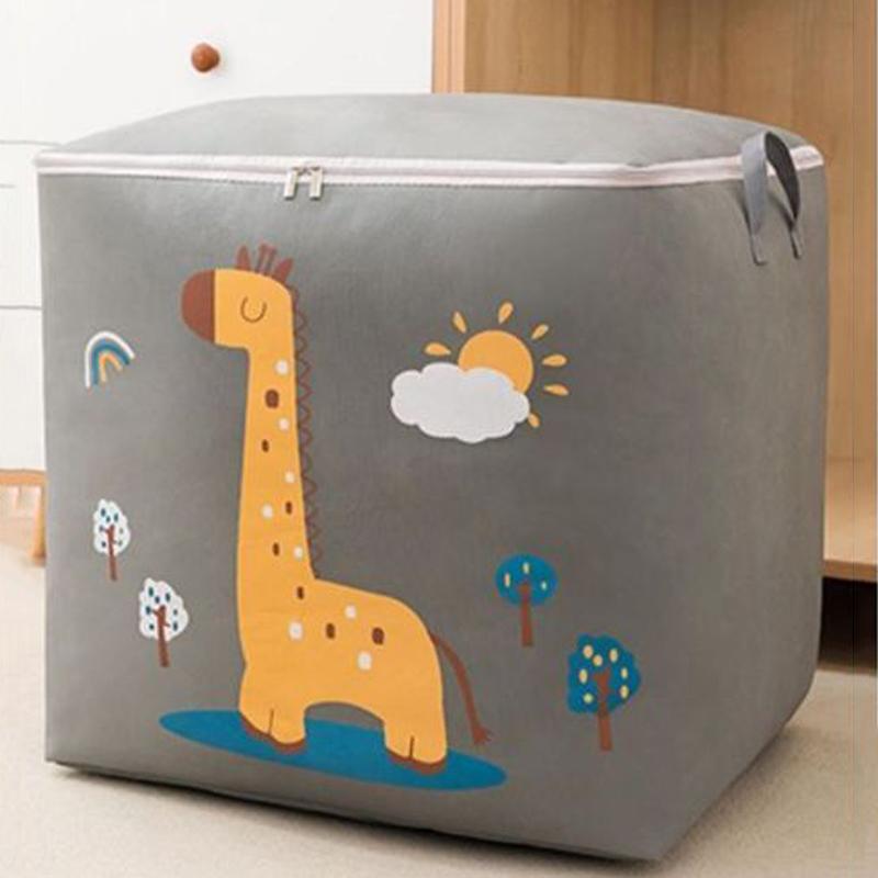 Non-woven Printed Quilt Storage Bags Large-capacity Household Sundries Storage Bags Foldable Clothes Dust-proof Storage Bags