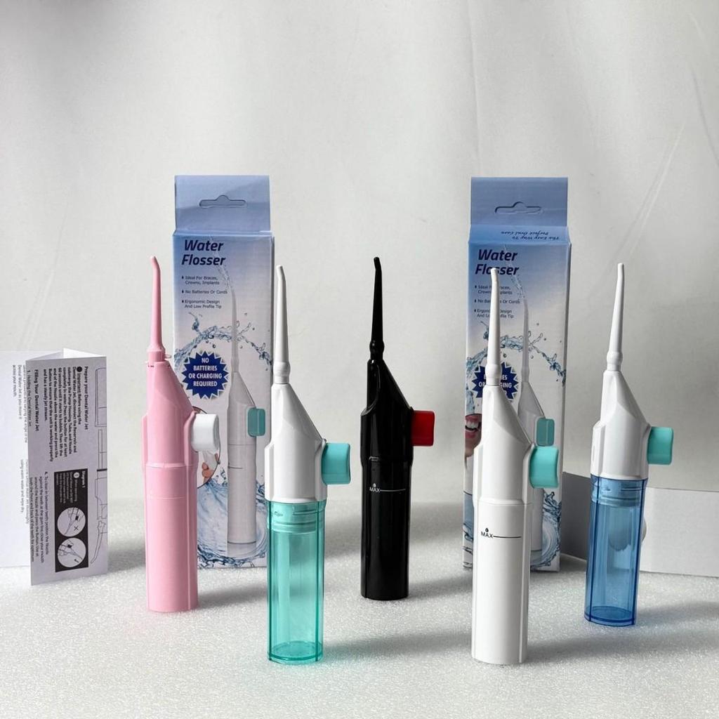 High-Pressure Dental Irrigator: IPX7 Waterproof Manual Water Flosser & Teeth Cleaner