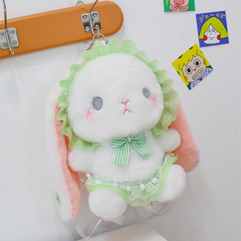 Lolita Rabbit Backpack Japanese Style Girl's Heart Cute Little Rabbit Plush Bag for Girls Birthday Gift