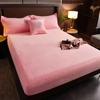 Solid Color Velvet Bed Sheets Warm Adjustable Fitted Sheets For Home Double Bed Sheets Not Fading  Machine Washable Bedspreads