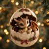 Decorative Acrylic Ornament Baby Dragon And Egg Christmas Ornament, 2D Flat Tree Hanging Personalized Party Scene Decoration Decoration, Fantasy