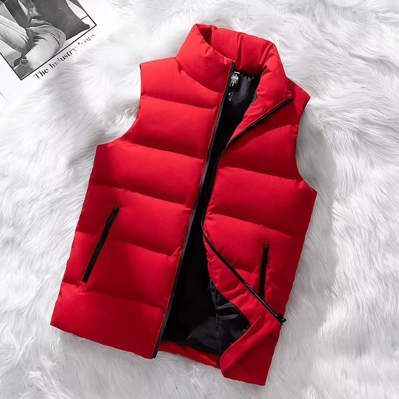 Men's Large Size Thick Warm Cotton Vest for Autumn and Winter