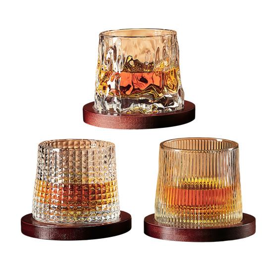 Drehbare Tumbler-Gläser, Rotierende Bier-Whiskey-Becher mit beschwertem Boden, 200ml Unzerbrechliche Bar-Gläser für Partygebrauch