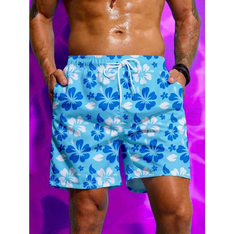 Tropical Gradient Beach Shorts For Men, Coconut Tree 3d Print Quick Dry Loose Swim Trunks, Casual Men's Drawstring Board Shorts