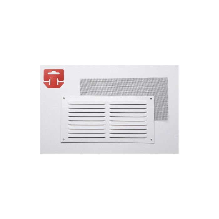 Grille Avec Toile Moustiquaire Aluminium 0.6 Couleur Blanc Laqué 300x150mm (g)